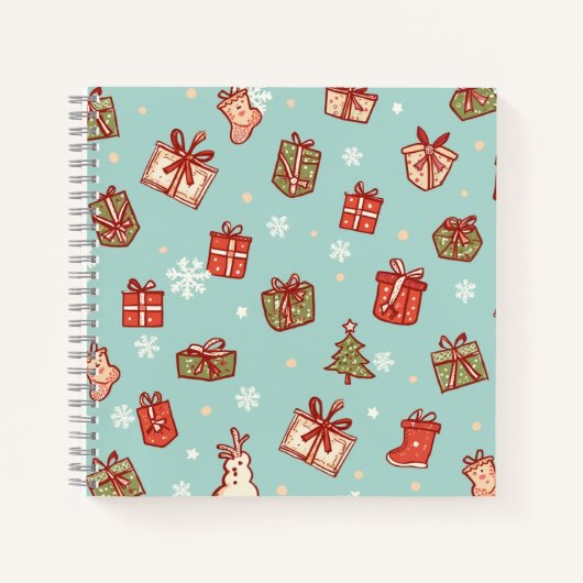 Christmas Gifts Pattern Notebook ノートブック (正面)