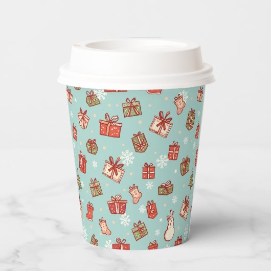 Christmas Gifts Pattern Paper Cups 紙コップ (裏面)