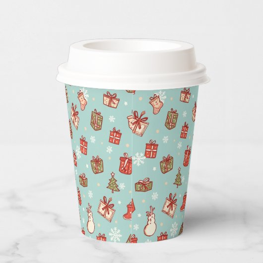 Christmas Gifts Pattern Paper Cups 紙コップ (右)