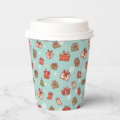 Christmas Gifts Pattern Paper Cups 紙コップ (正面)