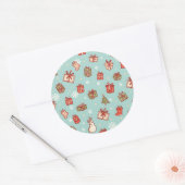 Christmas Gifts Pattern Stickers ラウンドシール (封筒)