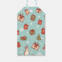 Christmas Gifts Pattern Tags