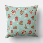 Christmas Gifts Pattern Throw Pillows クッション (裏面)