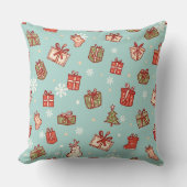 Christmas Gifts Pattern Throw Pillows クッション (正面)