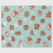 Christmas Gifts Pattern Wrapping Paper ラッピングペーパー (フラット)