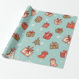 Christmas Gifts Pattern Wrapping Paper ラッピングペーパー