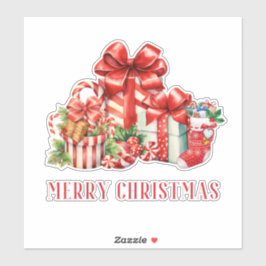 Christmas Gifts Presents Candy Cane Stickers  シール