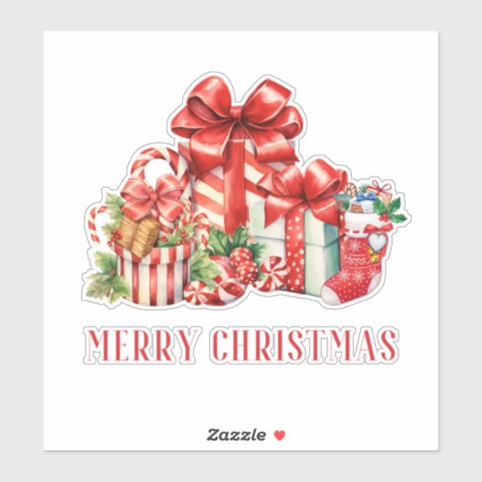 Christmas Gifts Presents Candy Cane Stickers  シール (シート)