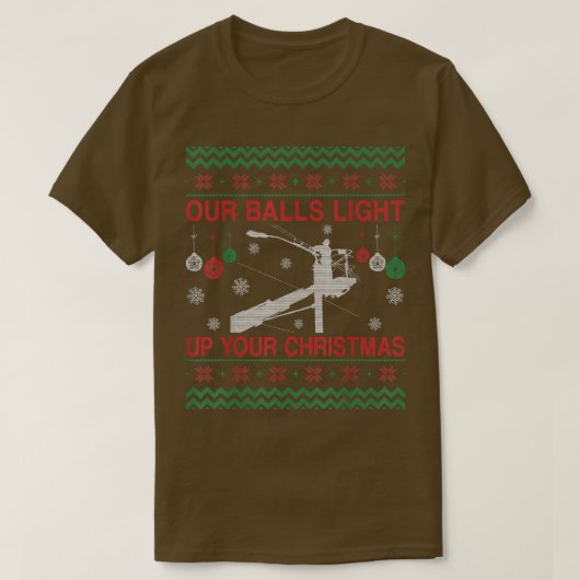 Christmas Gifts Ugly Christmas Sweater For Lineman Tシャツ (デザイン正面)