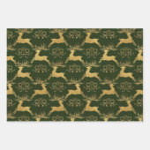 Christmas Gilded Leather Reindeer ラッピングペーパーシート (正面2)