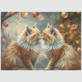 Christmas Ginger kissing Cats Tissue Paper 薄葉紙