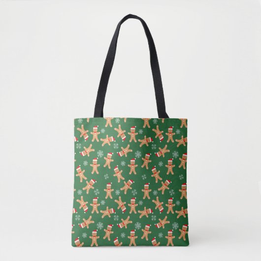 Christmas Gingerbread Baby Cookies Print Tote Bag トートバッグ (正面)