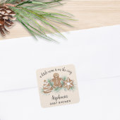 Christmas Gingerbread Baby Shower スクエアシール