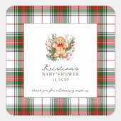 Christmas Gingerbread Baby Shower  スクエアシール (正面)