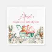 Christmas Gingerbread Baby Shower スタンダードカクテルナプキン (正面)