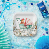 Christmas Gingerbread Baby Shower ペーパープレート (パーティー)