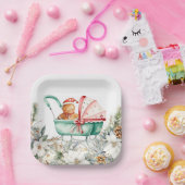 Christmas Gingerbread Baby Shower ペーパープレート (パーティー)