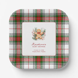 Christmas Gingerbread Baby Shower ペーパープレート