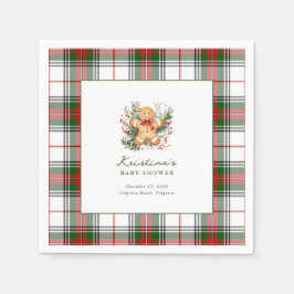 Christmas Gingerbread Baby Shower Cocktail Napkin スタンダードカクテルナプキン