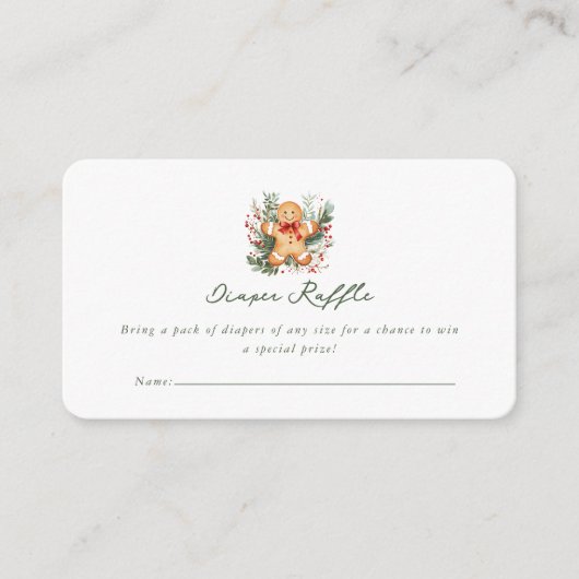 Christmas Gingerbread Baby Shower Invitation エンクロージャーカード (正面)