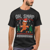  Christmas Gingerbread Broken Oh Snap Ugly Xmas  Tシャツ (正面)
