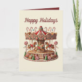  Christmas gingerbread Carousel customizable シーズンカード (正面)