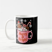 Christmas Gingerbread Cocoa Merry Bright Xmas Wome コーヒーマグカップ (左)