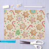 CHRISTMAS GINGERBREAD COOKIE AND CANDY CANES 薄葉紙 (クラフト)