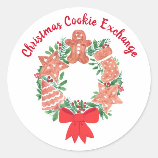Christmas Gingerbread Cookie Exchange  ラウンドシール (正面)