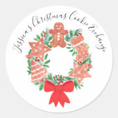 Christmas Gingerbread Cookie Exchange  ラウンドシール (正面)