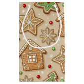 CHRISTMAS GINGERBREAD COOKIE HOUSES AND STARS スモールペーパーバッグ (裏面)