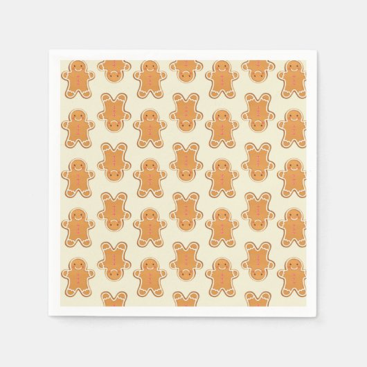 Christmas Gingerbread Cookie Party Napkins スタンダードカクテルナプキン (正面)