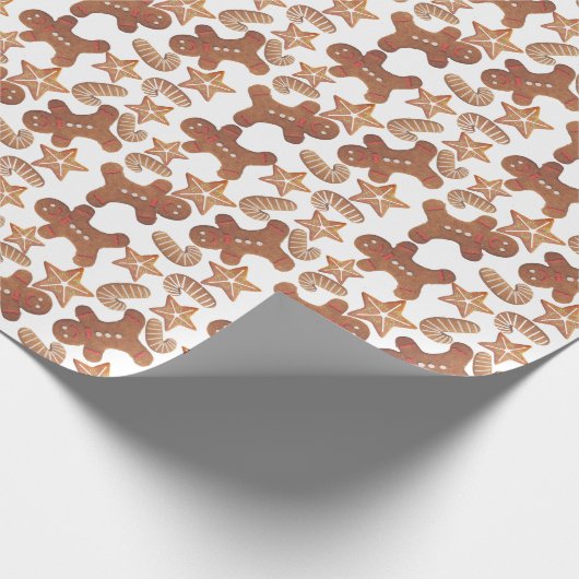 Christmas Gingerbread Cookie Pattern ラッピングペーパー (角)