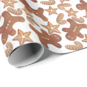 Christmas Gingerbread Cookie Pattern ラッピングペーパー (ロールコーナー)