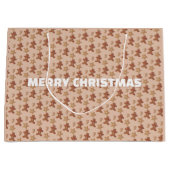 Christmas Gingerbread Cookie Pattern ラージペーパーバッグ (正面)