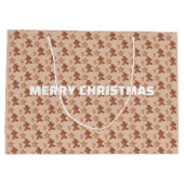 Christmas Gingerbread Cookie Pattern ラージペーパーバッグ (裏面)