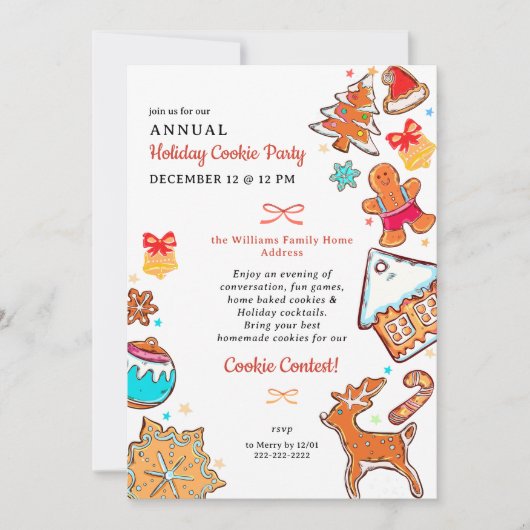 Christmas Gingerbread Cookie Swap Baking Contest 招待状 (正面)