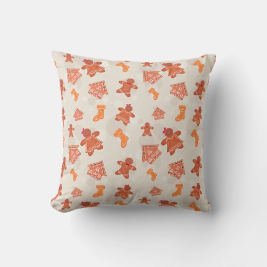 Christmas Gingerbread Cookies Pattern クッション (正面)