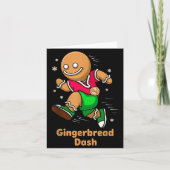 Christmas Gingerbread Dash Running Runner Xmas Mar カード (正面)