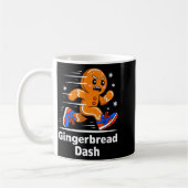 Christmas Gingerbread Dash Running Runner Xmas Mar コーヒーマグカップ (左)