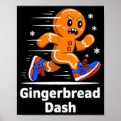 Christmas Gingerbread Dash Running Runner Xmas Mar ポスター (正面)