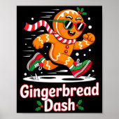 Christmas Gingerbread Dash Running Runner Xmas Mar ポスター (正面)