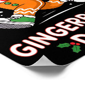 Christmas Gingerbread Dash Running Runner Xmas Mar ポスター (角)