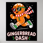 Christmas Gingerbread Dash Running Runner Xmas Mar ポスター (正面)