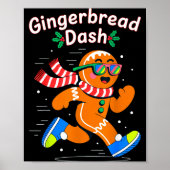 Christmas Gingerbread Dash Running Runner Xmas Mar ポスター (正面)
