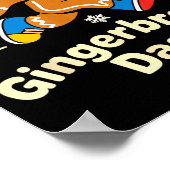 Christmas Gingerbread Dash Running Runner Xmas Mar ポスター (角)