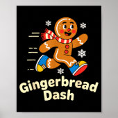 Christmas Gingerbread Dash Running Runner Xmas Mar ポスター (正面)