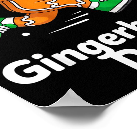 Christmas Gingerbread Dash Running Runner Xmas Mar ポスター (角)