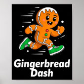 Christmas Gingerbread Dash Running Runner Xmas Mar ポスター (正面)