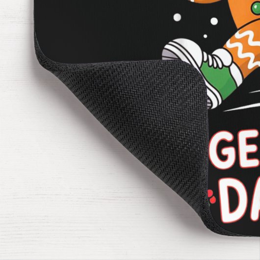 Christmas Gingerbread Dash Running Runner Xmas Mar マウスパッド (コーナー)